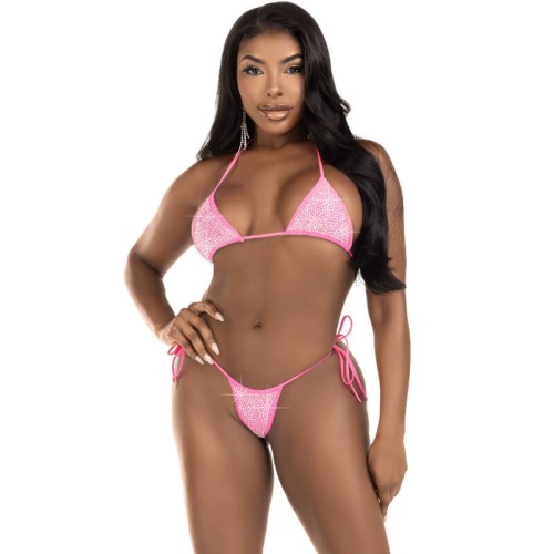 Leg Avenue - Pink Bikini with Diamonds - Stylish Swimwear