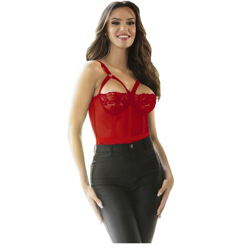 Subblime Teddy with Garter | Elegant Red Sensuality
