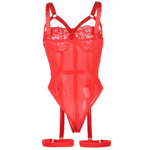 Subblime Teddy with Garter | Elegant Red Sensuality