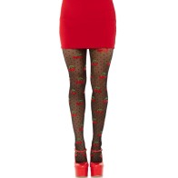 Leg Avenue Medias Lunares Cereza Negro - Estilo Rockabilly Divertido