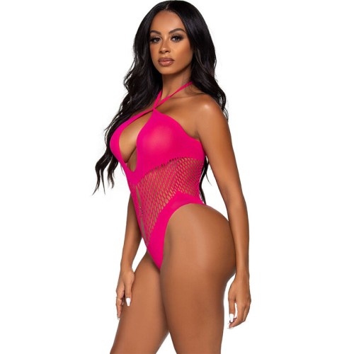 Body Escote Abierto & Cruzado Fucsia - Leg Avenue
