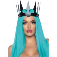Maleficent Crown Black Faux Leather - Wicked Elegance
