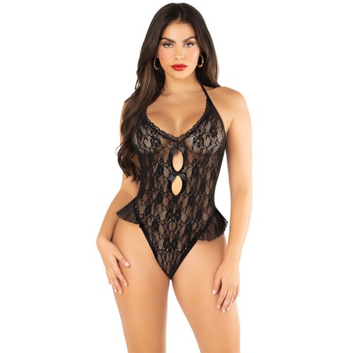 Body Con Lazos Y Volantes Negro