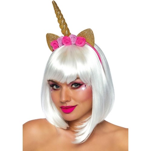 Leg Avenue Unicorn Headband with Flowers Gold