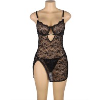Subblime Babydoll De Encaje Negro S/M