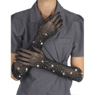 Guantes Transparentes Con Brillo Negro