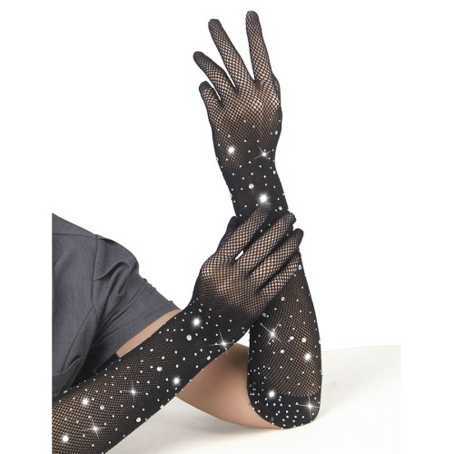 Sublime Black Glittery Gloves