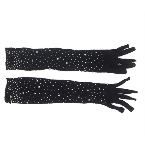 Guantes Transparentes Con Brillo Negro