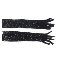 Guantes Transparentes Con Brillo Negro