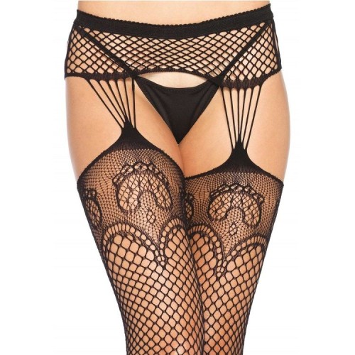 Leg Avenue Fishnet Stockings with Garters