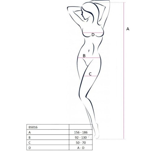 Passion Woman BS016 Bodystocking One Size in Red