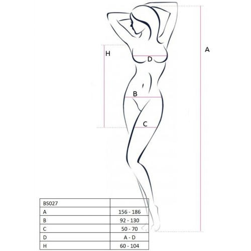 Passion Woman Bs027 Bodystocking Black - Unique Design