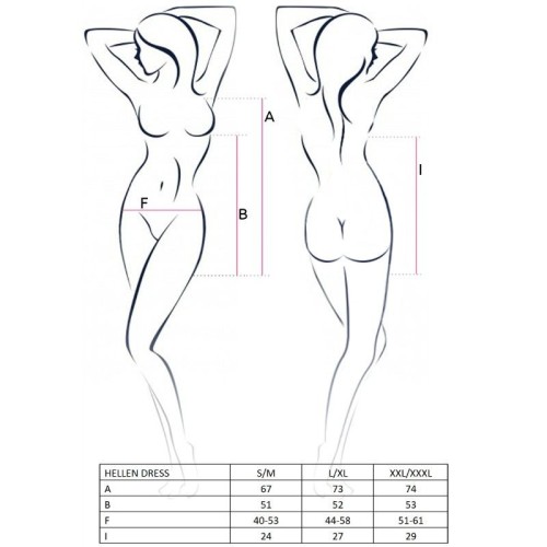 Hellen Set Dress and G-String S/M - Passion