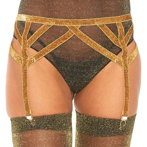 Gold Lurex Garter for Enhanced Seduction