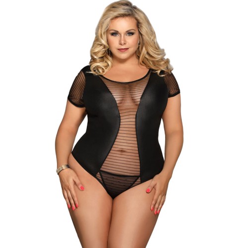 Subblime Short Sleeve Plus Size Fetish Teddy