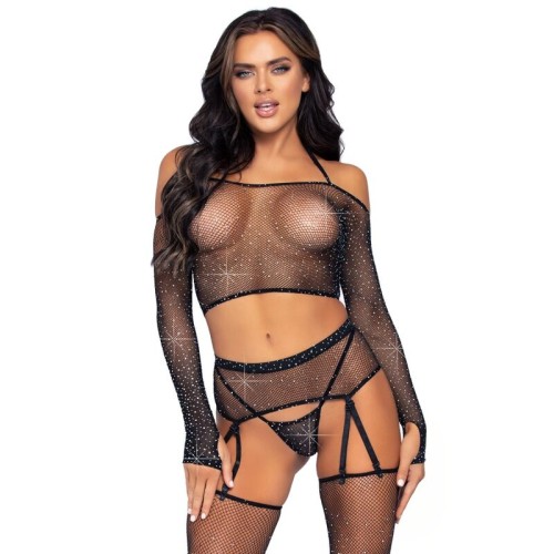 Leg Avenue Four Piece Set - Elegant and Seductive Lingerie
