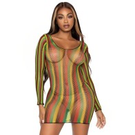 Rasta Net Mini Dress for Seductive Elegance