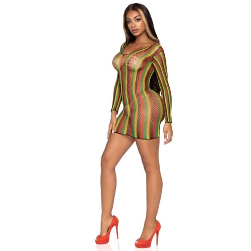 Rasta Net Mini Dress for Seductive Elegance