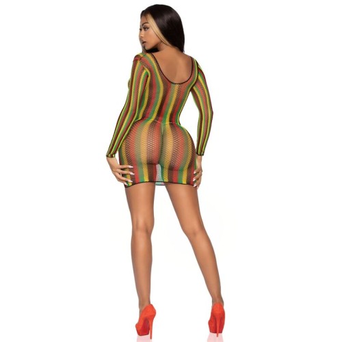 Rasta Net Mini Dress for Seductive Elegance