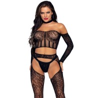 Leg Avenue Three Piece Lace Set for Elegance