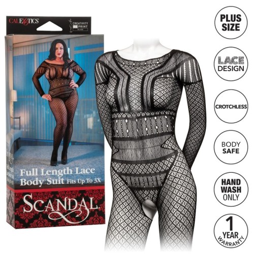 Seductive Scandal Plus Size Lace Bodysuit for Sensual Moments