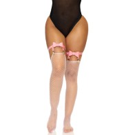 Leg Avenue - Vegan Leather Suspender Belt One Size - Pink