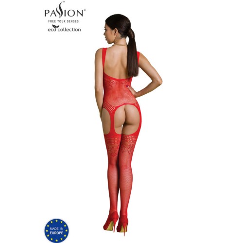 Passion Eco Bodystocking Red - Sustainable Elegance