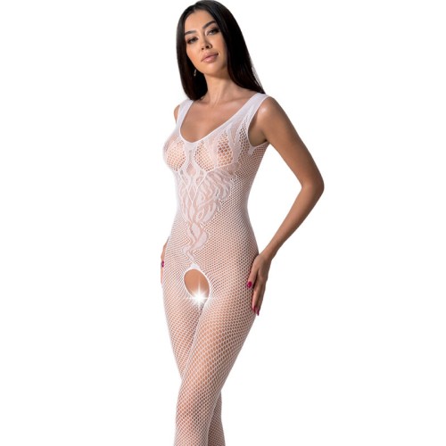 Passion - Bs098 Bodystocking Blanco Talla única