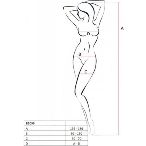 Passion BS099 Bodystocking Red One Size