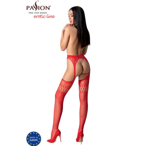 Passion Red Stockings with Garters One Size