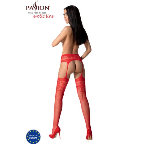 Passion S029 Red Garter Belt Stockings One Size