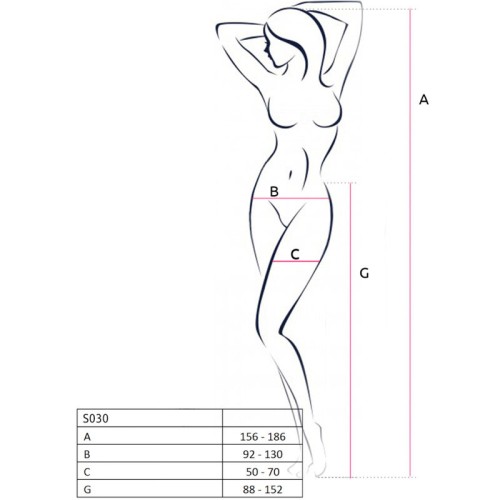 Passion S030 Heart Open Stockings One Size - Fashionable Lingerie