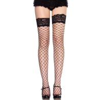 Leg Avenue - Medias Red & Encaje Negro | Medias Seductoras