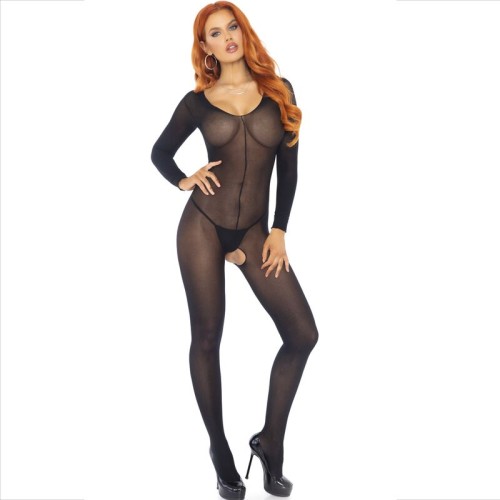 Leg Avenue Bodystocking Negro Manga Larga Para Looks Seductores