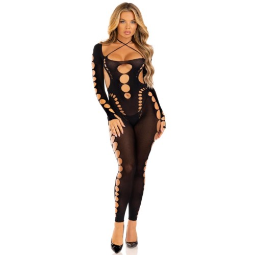 Leg Avenue Open Crotch Lace Bodystocking for Women
