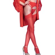 Chilirose - CR 4312 Medias Liguero Rojo S/M
