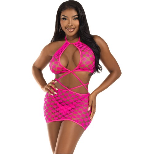 Leg Avenue Mini Dress with Openings Fuchsia Buy Online