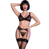 Chilirose CR 4692 Four-Piece Black Set for Ultimate Seduction