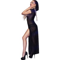Chilirose CR 4685 Vestido Largo con Capucha - Negro Talla S