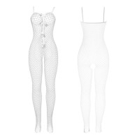 Sublime Crotchless Bodystocking Fishnet with Ribbons