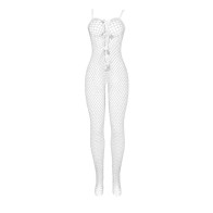 Sublime Crotchless Bodystocking Fishnet with Ribbons