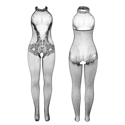 Bodystocking Crotchless De Rejilla Y Encaje Sublime