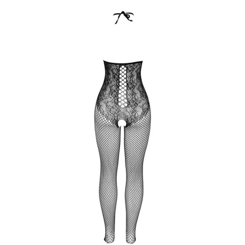Subblime Fishnet Bodystocking Open Cup Halter Neck Black