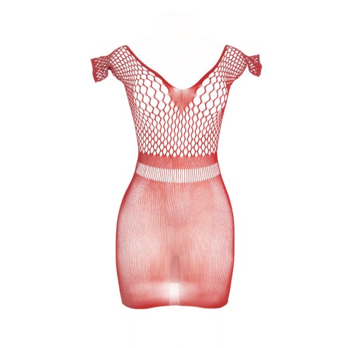 Vestido De Rejilla Croché Corto Rojo Subblime Para Seducción