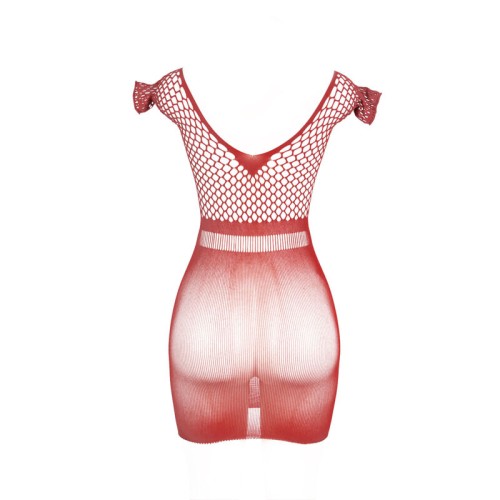 Vestido De Rejilla Croché Corto Rojo Subblime Para Seducción