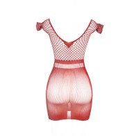 Vestido De Rejilla Croché Corto Rojo Subblime Para Seducción