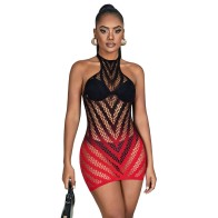 Vestido De Rejilla Elástico Degradado - Elegancia y Estilo