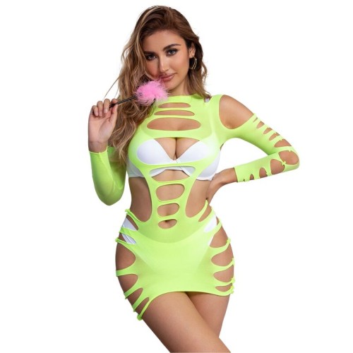 Subblime Vestido De Rejilla Verde Talla Única