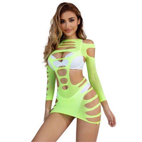 Subblime Vestido De Rejilla Verde Talla Única
