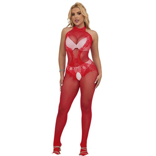 Subblime High Neck Fishnet Bodystocking for Special Occasions
